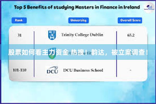 股票如何看主力资金 热搜！韵达，被立案调查！