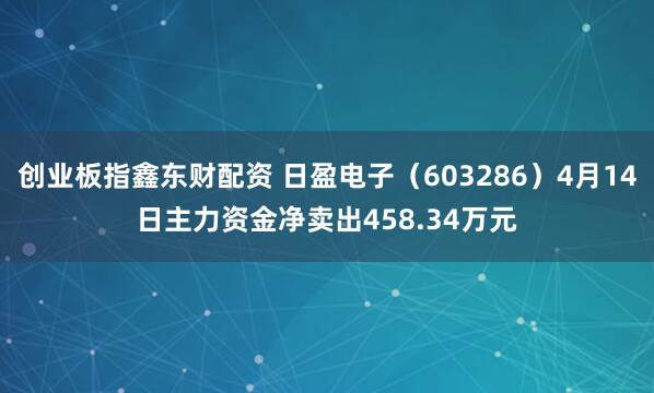 创业板指鑫东财配资 日盈电子（603286）4月14日主力资金净卖出458.34万元