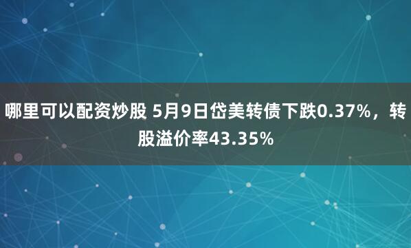 哪里可以配资炒股 5月9日岱美转债下跌0.37%，转股溢价率43.35%