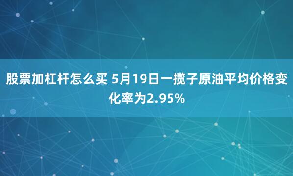股票加杠杆怎么买 5月19日一揽子原油平均价格变化率为2.95%