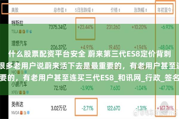 什么股票配资平台安全 蔚来第三代ES8定价背刺老车主？李斌：感动于很多老用户说蔚来活下去是最重要的，有老用户甚至连买三代ES8_和讯网_行政_签名版