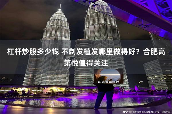 杠杆炒股多少钱 不剃发植发哪里做得好?合肥高第悦值得关注